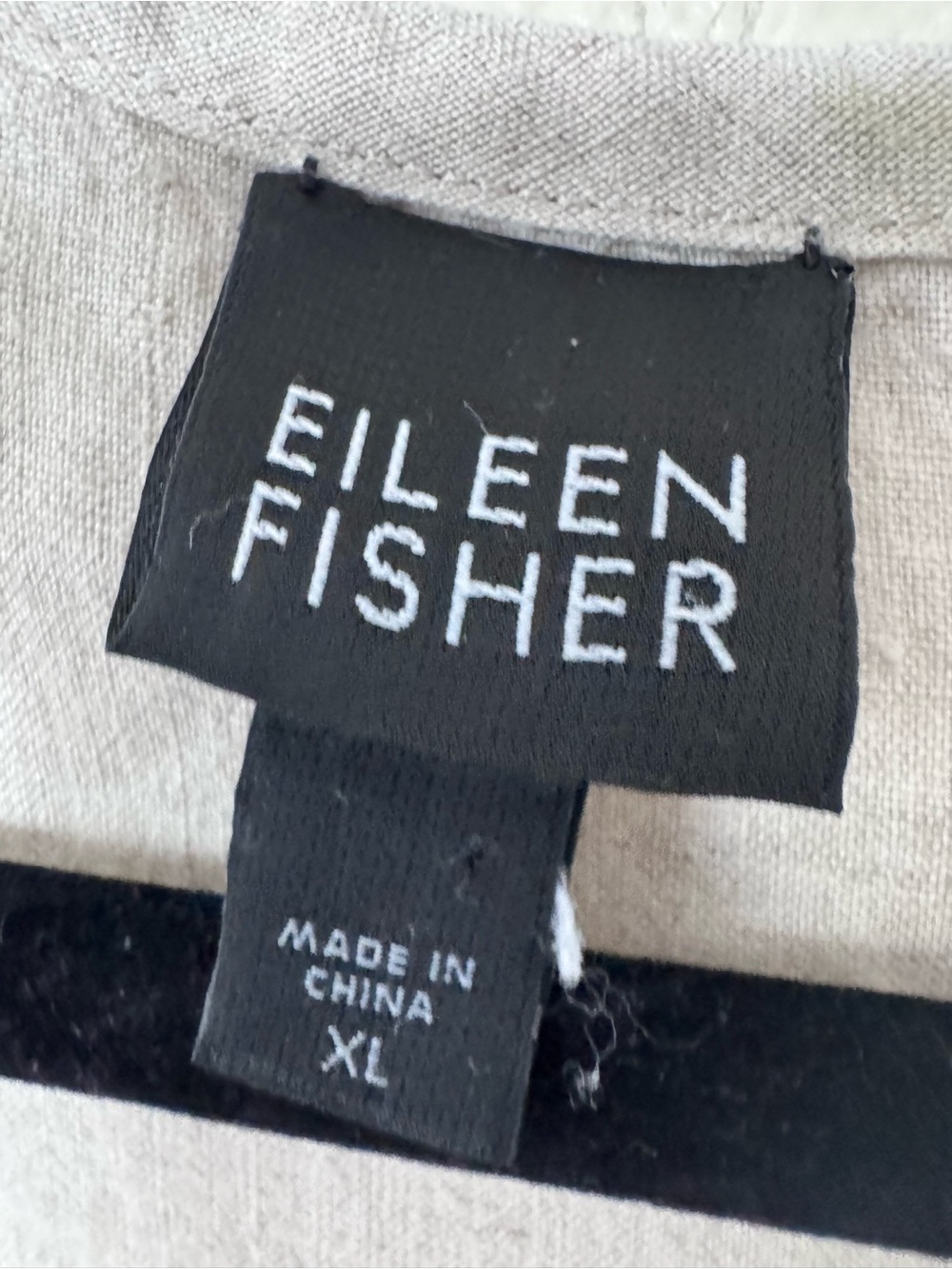 Eileen Fisher Organic Linen Lace Trim Drawstring Midi Dress XL Gray - Picture 3 of 7